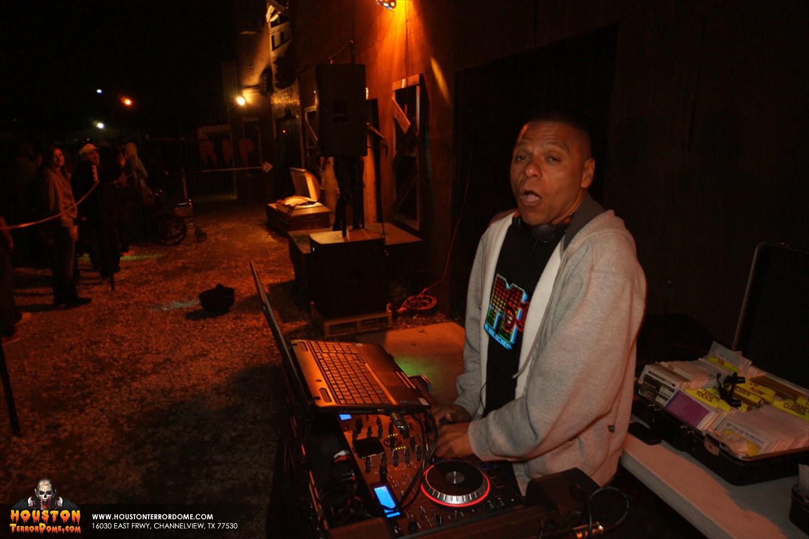 DJ playing some jams. 