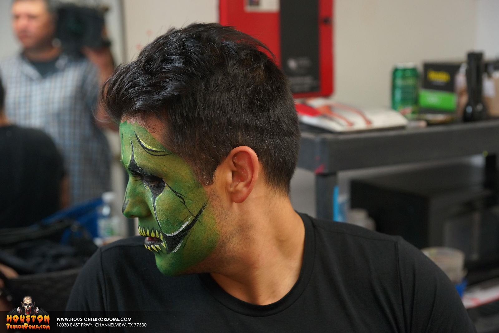 Ruben Galvan of Channel 2 KPRC side view with Face Painted