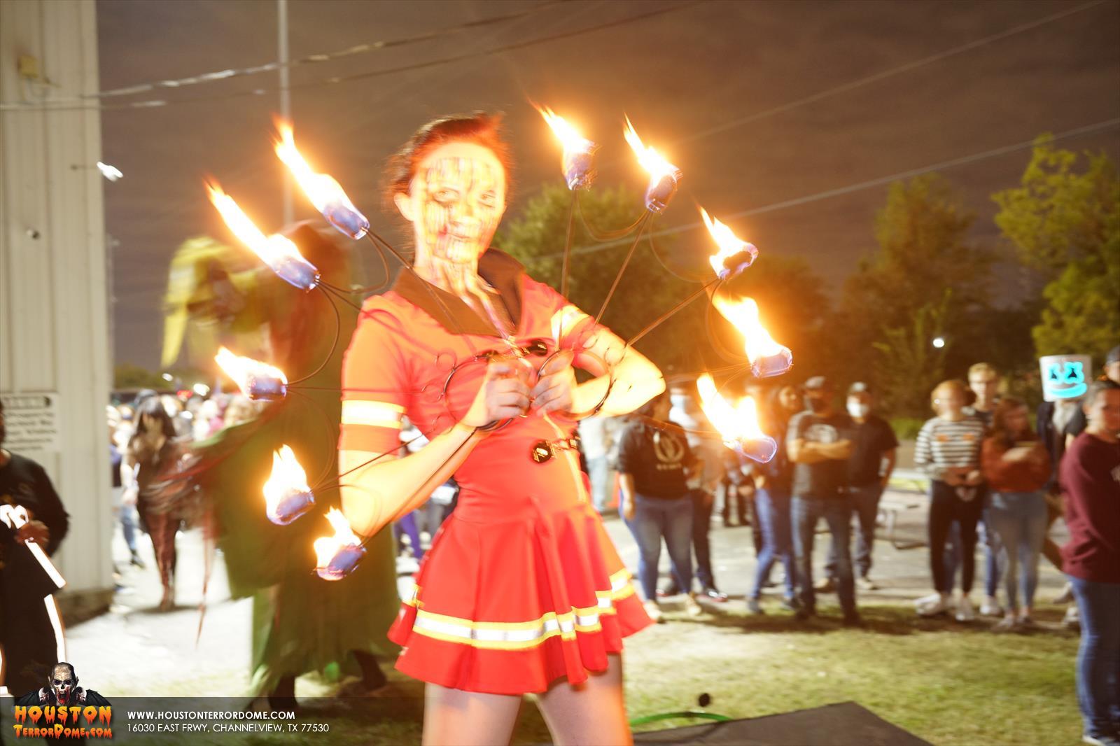 October 2020 4th Saturday, Fire Dancer, Zombie Dancers