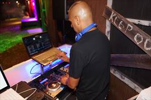 DJ working the music