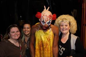 Evil clown with our supporters.