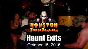 We strapped a GoPro to our Exit Greeter to capture the reactions of people as they run screaming out of the haunt.