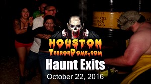 Customer reactions as they come running out the haunt exit, screaming, crying and laughing.  
